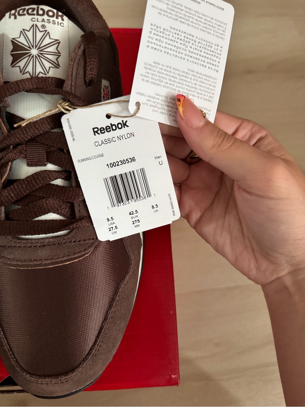 Reebok Classic Brown and White Nylon Sneaker - Picture 3 of 8